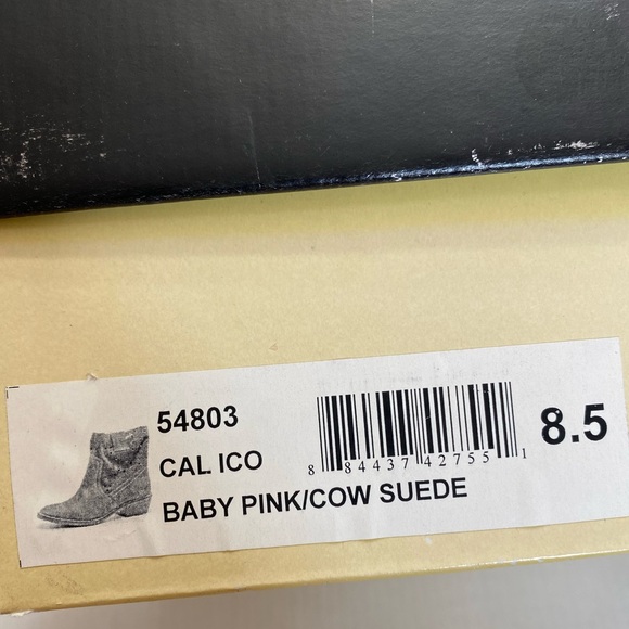 Diba Suede Western Cut Out Ankle Boots Booties  - baby pink - Picture 5 of 7